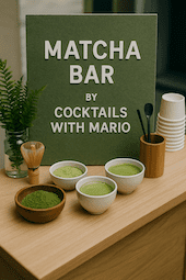 Matcha Bar Hire in partnership with Cocktails With Mario